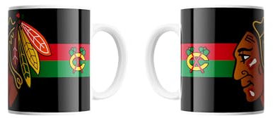 Great Branding Chicago Blackhawks - offizielle NHL Tasse TRIPLE LOGO 450ml groß