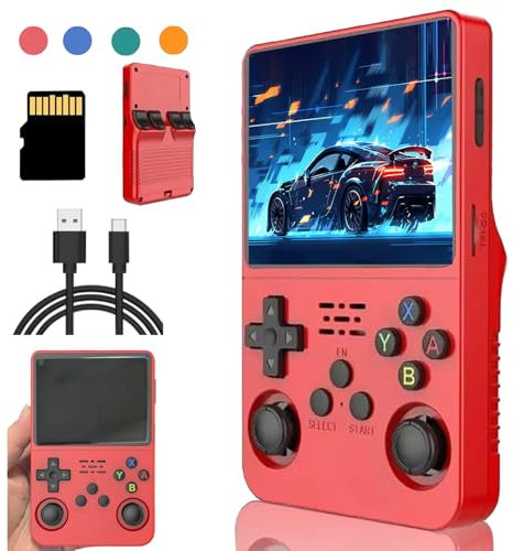 Meiurlex R36S Console di Gioco Portatile con 15.000 giochi, Emulatore di Videogiochi PRetrò Linux RK3326 da 3,5 pollici Regalo Giocattolo per Ragazzi e Ragazze Adulti (64G)