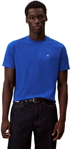 Calvin Klein Herren T-Shirt Kurzarm Classic Monogram Tee mit Rundhalsausschnitt, Blau (Ocean Tides), XS
