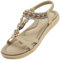 Acfoda Sandali Donna Estive Piatto Eleganti Infradito Bohemia Sandalo de Spiaggia Casual Comodi Scarpe Bassi Ortopedici Strass Sandale Beige 38