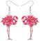 LONYOO Boucles d'oreilles Flamant Rose en Acrylique Pendantes Bijoux Doux Flamingo Cadeaux pour Femmes Filles Oiseaux Charms (Cerises)
