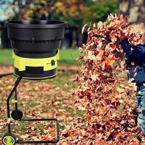 2500W Electric Leaf Mulcher Garden Leaf Shredder Chipper Tree Branches Crusher,17:1 Reduction,54cm Feed Hopper Opening with Wheels and Collection Bag,for Home Use and Farms
