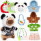 DHINCHANSAIB Capibara Plüsch Set, Capibara Plüsch 25 cm, niedliche Capybara Plüschtiere, Stofftier für Kinder mit Kleidung und Zubehör, Wohnkultur Plüschtier für Wohnzimmer (13pcs)