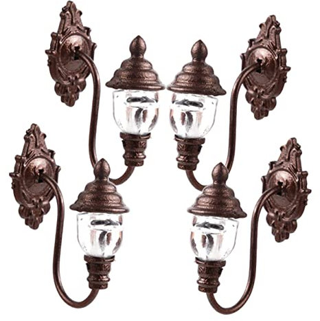 Toddmomy Miniature Wall Lamp Model Set 1:87 Scale Doll House Lights Miniature Landscape Light Home Decor