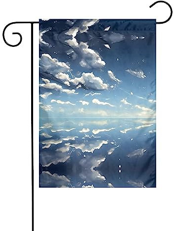 GGNKDL Cielo blu e nuvole bianche stampa Bandiera da giardino decorazione cortile esterno adatto per tutte le stagioni 30,5 x 45,7 cm