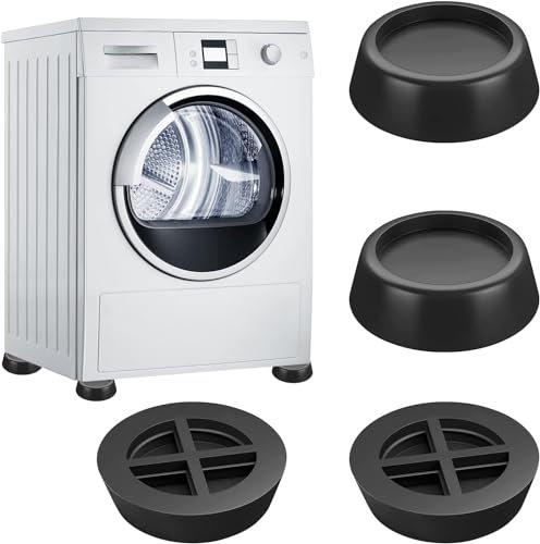 4Pcs anti vibration pads for washing machine - washing machine anti vibration pads - Non Slip Stabilizers - Reduce Noise & Movement - Universal for Washer & Dryer