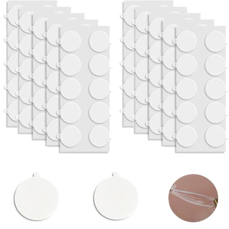 Plots adhésifs, ruban adhésif nano double face, 100 rubans adhésifs nano ronds