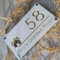 Letrero acrílico personalizado cortado con láser, placa moderna con número de casa para exteriores, placa de puerta acrílica personalizada (oro blanco)
