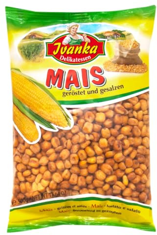 4erPack Gerösteter Mais, Gesalzen – Knackige Maiskörner, Party Snack, 4 x 500g Beutel – Perfekt für Filmabende & Unterwegs