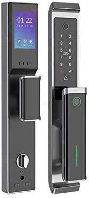 Serrure connectée,Smart Lock Serrure Intelligente, Serrure biométrique à Empreintes digitales for l'application TTLock, Fonctionne avec Les Portes de 40 à 70 mm d'épaisseur(30x240(Alexa))