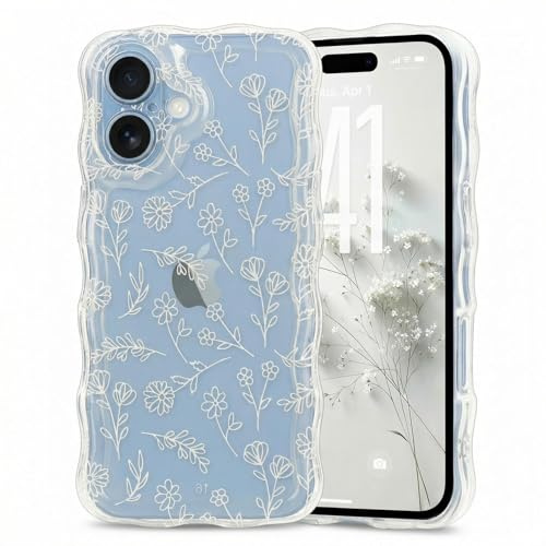 Micoden for iPhone 17 Case Clear with Flower Floral Anti-Yellowing