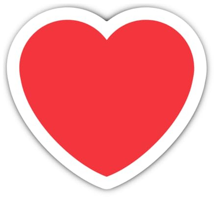 Aufkleber: 200 mm, 1 Stück - riesiges rotes Herz Emoticon, Vinyl Deko für Schaufenster Auto