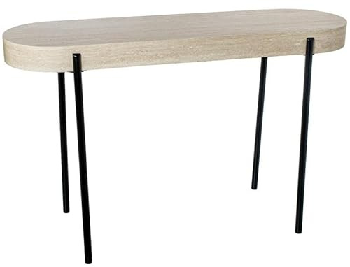 DRW Eingangstisch aus Holz mit Metallbeinen in Natur und Schwarz, 75 x 120 x 38 cm