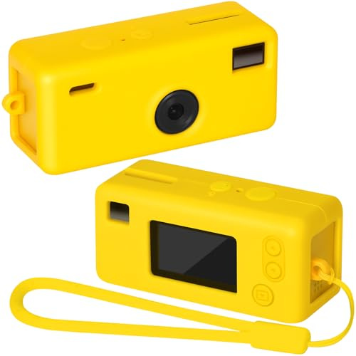 GWCASE Schutzhülle für Kodak für Charmera, Schlüsselanhänger, Digitalkamera, stoßfest, Silikon, Digicam-Abdeckung mit Handschlaufe, präzise Passform für Blind Box 1987 Mini-Kameras, Gelb (nur Tasche)