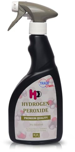 HP Hydrogen Peroxide 3 Percent 3% Solution 10 Vols Plants Cleaning Spray | 500ml Spray 3% Hydrogen Peroxide, First Aid, Cleaning, Mouthwash When Diluted, Stain Removal, Mould & Mildew, H2O2 10 Vols