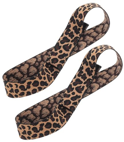 Cabilock Correas Elásticas de Nailon para Pelucas Diseño de Leopardo, Banda Ajustable Fija sin Pegamento, Paquete de 2 Piezas Mayoría de Personas