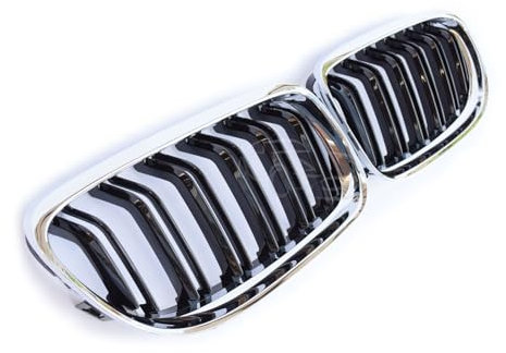 GCP PASST FÜR E90 E91 AB 08 SPORT KÜHLERGRILL DOPPELSTEG GRILL CHROM SCHWARZ