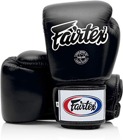 Fairtex BGV1 Muay Thai Boxtraining Sparring Handschuhe für Männer, Frauen, Kinder | MMA Handschuhe für Kampfsportarten | Hochwertige, leichte & stoßdämpfende Boxhandschuhe(14 oz-Schwarz)