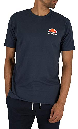 Ellesse Men's Canaletto Small Logo Graphic T-Shirt, Short Sleeve Cotton Tee, Navy, Size XXL