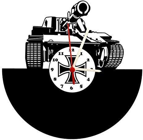 Wanduhr, Tiger Panzer, Design hochwertige Acrylglas Uhr mit lautlosem Quarzwerk, 3mm Stärke & Ziffernblatt
