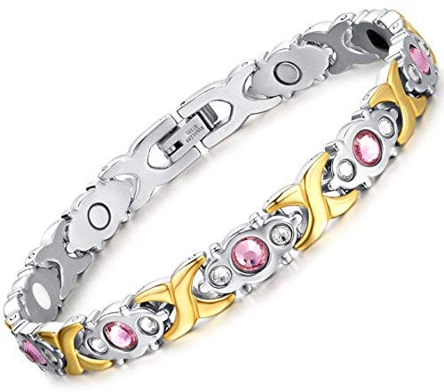 Jeracol Magnetisches Armband für Lymphdrainage, Magnetfeldtherapie-Armband aus Titanstahl zur Linderung von Arthritis und Gelenkschmerzen mit leistungsstarken Magneten und Entfernungswerkzeug