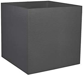 Pot carré Graphit - Anthracite - 49.5x49.5x49.5-57L - EDA Plastiques - Intérieur et extérieur