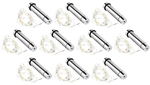 Ideen mit Herz Flaschenlichter mit je 20 LED-Lichtern | Draht-Lichterkette | 10 Stück