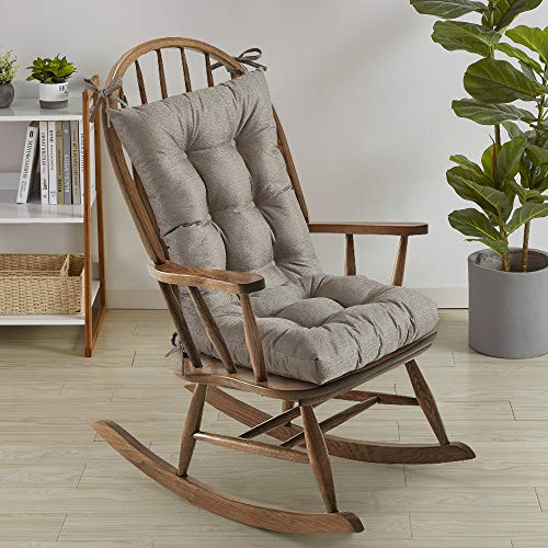 Sweet Home Collection Rocking Chair Cushion Premium Pads Non Skid Slip Backed Set of Upper and Lower with Ties(Pack of 1)