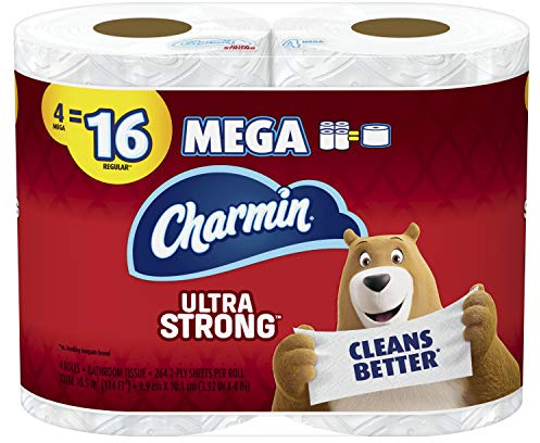 Charmin Ultra Strong Toilet Paper, 4 Mega Rolls = 16 Regular Rolls