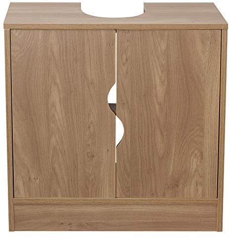 URBNLIVING Flaminio - Mueble para lavabo de baño con pedestal parcial (roble)