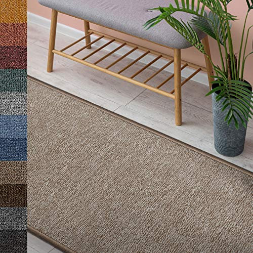 Teppich London | Wohnteppich oder Läufer für Küche, Flur und Wohnraum | Strapazierfähig & pflegeleicht | 11 Farben & viele Größen (67 x 150 cm, Beige 70)