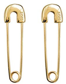 SOFEA Modische Ohrringe, Punk, Sterlingsilber, Sicherheitsnadel, Ohrstecker, Ohreinfädler, Schmuck, Unisex
