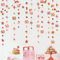 Rose Gold Dekoration zum 50. Geburtstag, Zahl 50, Kreis-Punkte, Twinkle Stern, Girlande, Metallic, hängende Girlande, Banner Hintergrund für 50 Jahre Alten Geburtstag Happy 50th Anniversary