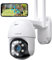 ieGeek Telecamera Wi-Fi Esterno 360° PTZ WiFi Videocamera Sorveglianza con 1080P Visione notturna a colori, Tracciamento Automatico, IP66 Impermeabile, Rilevamento del movimento, Audio bidirezionale