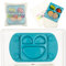 EasyMat Mini Portable Silicone Baby Suction Plate by EasyTots | Lid and Carry Case Included | Travel Friendly | Perfect Placemat for High Chair Feeding & Baby Led Weaning (Teal)