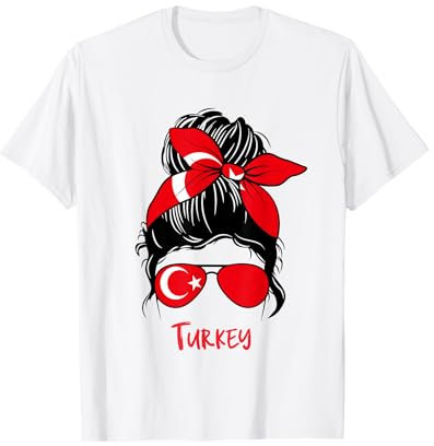Turquie Bandana Fille Drapeau Turc Lunettes de Soleil Rouge République T-Shirt