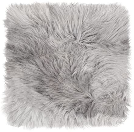 Sitzkissen aus Lammfell Farbe grau, Größe 40x40 cm