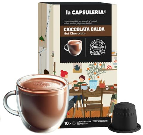 HOT CHOCOLATE (160 Capsules) compatible with Nespresso, 16 Boxes x 10 Pods (160 Servings Total), La Capsuleria