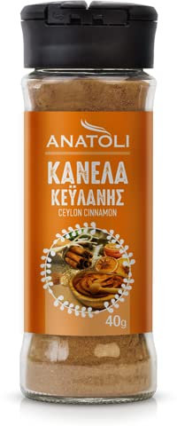 Anatoli Ceylon Zimt Gewürz gemahlen 40g im Glas Streuer Spender