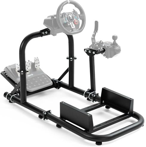 Dardoo Racing Simulator Cockpit Frame Adjustable Compatible with Logitech G25 G27 G29 G920 G923 Fanatec Thrustmaster T150 T300RS T500R Racing Simulator Cockpit Wheel,Seat and Pedals Not Include