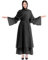 IWEMEK Strickjacke Frauen Muslimische Cardigan Lange Maxikleid + Hijab Kopftuch Passform Langarm Kaftan Damen Burka Abaya Islamic Dubai Arabisch Kleider Gebetskleid Gebetskleidung #A: Schwarz Set M