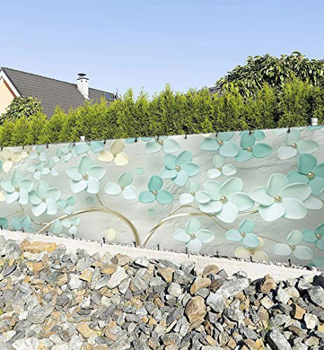 MyMaxxi Zaunbanner Sichtschutz - Abstrakt blühender Baum - Abdeckung für Terrasse Zaun - Windschutz Sonnenschutz Blickdicht - Zaunverkleidung wetterfest -