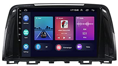 Android 11 2 DIN Bluetooth Radio De Coche para Mazda 6 3 Gl Gj 2012-2017 9 Radio Coche Pulgadas Pantalla Tactil Apoyo WiFi Mandos Volante Mirrorlink GPS Cámara de Visión Trasera
