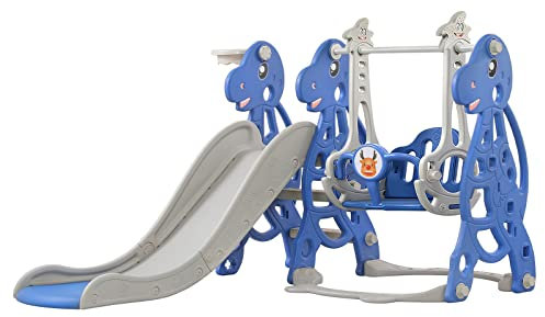 XMTECH Tobogán 4 en 1 para niños, para interior y exterior, plegable, para niños, columpio tipo A