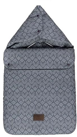 My junior® atmungsaktiver Schlafsack Baby 5in1 | Ganzjahres Fußsack | Babyschlafsack | Sitzauflage im Kinderwagen | Einschlagdecke Babyschale | Nestchen | 75x40cm - Dew Grey