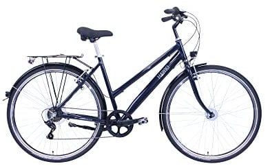 HAWK Citytrek Easy Blue Lady Damenfahrrad 28 Zoll (46 cm) I Leichtes Stadtfahrrad I Damen Fahrrad mit 7-Gang Kettenschaltung & Nabendynamo