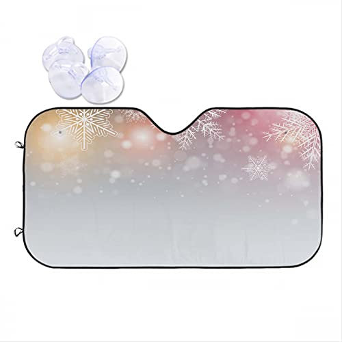 Weihnachten Hintergrund mit Schneeflocken Sonnenblende Schutz Sonnenschutz Sonnenblendung und UV-Strahlen Schutz Größe Klein 130x70cm Frozen Fantasy Bokeh Ice Beautiful