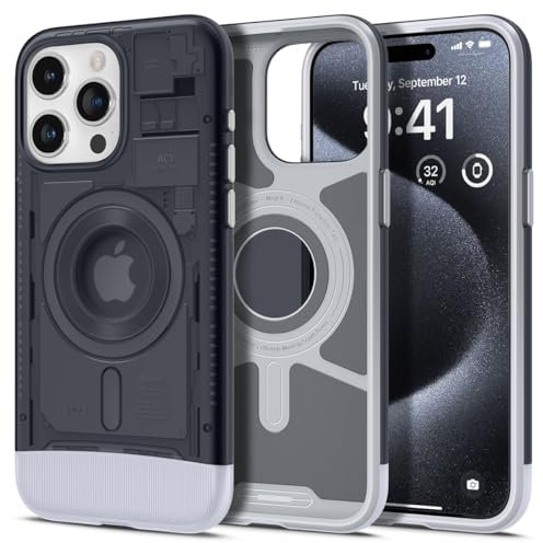 Spigen Classic C1 MagFit Hülle Kompatibel mit iPhone 15 Pro Kompatibel mit MagSafe -Graphite