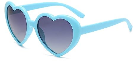 WDZAYXC Herz Polarisierte Retro Sonnenbrille für Damen und Herren, Gradient Gläser, süß und stylisch, UV400 Schutz(Blau/Grau)