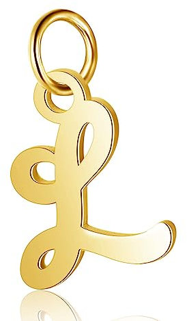 Bungsa Buchstaben Anhänger goldfarben A - Z Unisex aus 316L Edelstahl (L)